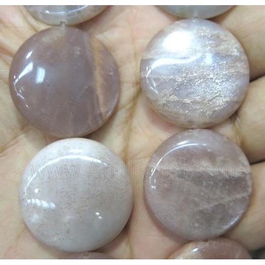 Sunstone beads, flat round
