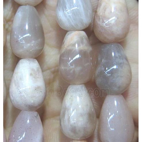 Sunstone beads, teardrop