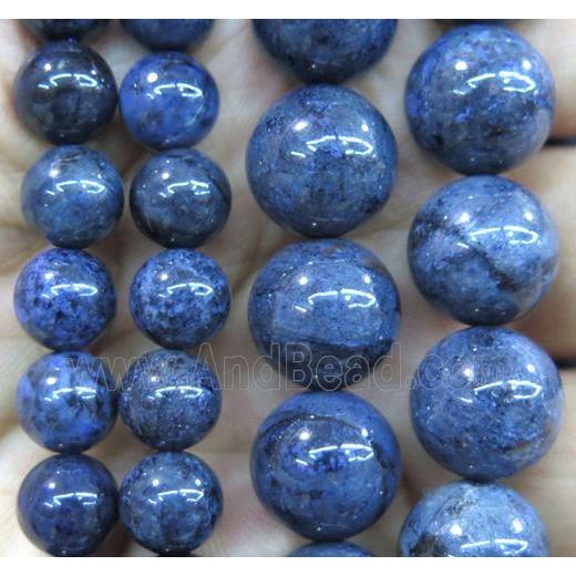 Blue Dumortierite Jasper beads, round