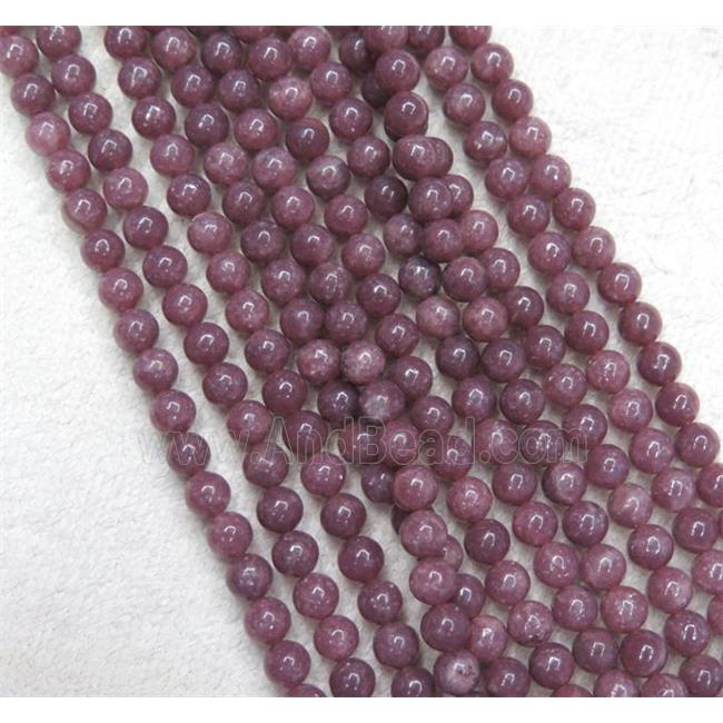 round Lepidolite Beads, pink