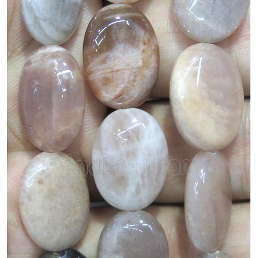 sunstone beads, oval