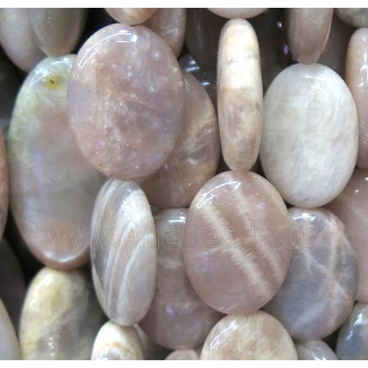 sunstone beads, oval