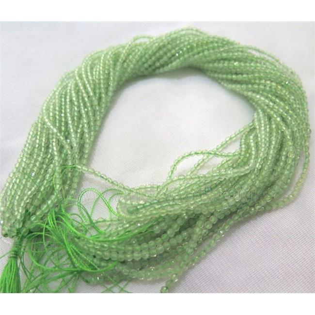 tiny Prehnite Beads, green, faceted round