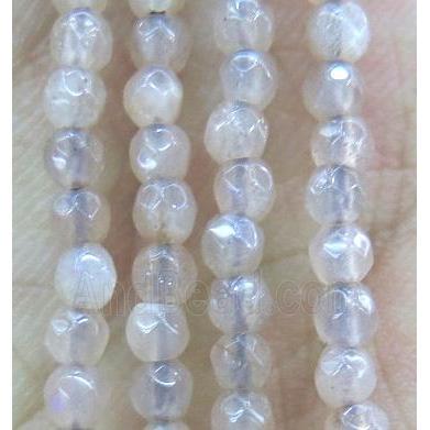 tiny Pink Moonstone Beads, faceted round