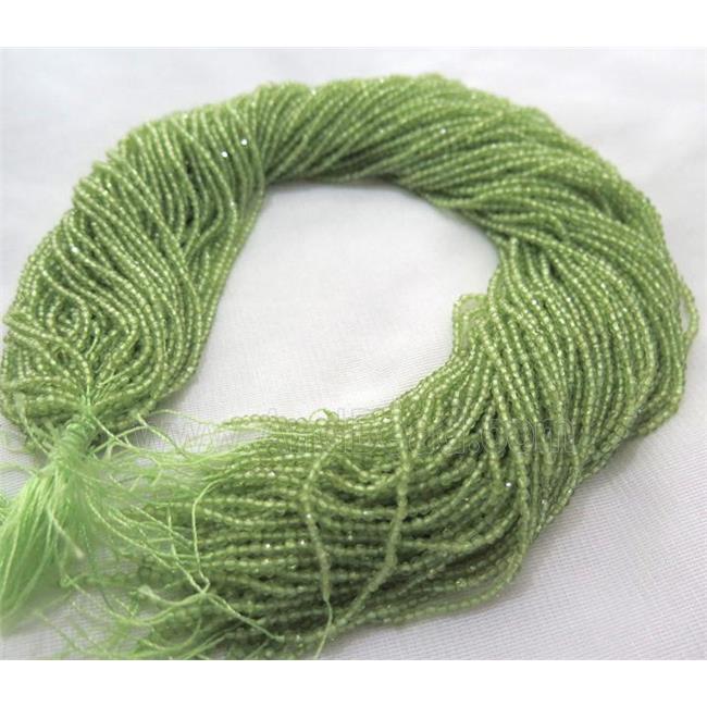 tiny Peridot Beads, green, faceted round
