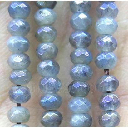 tiny Labradorite beads, faceted rondelle