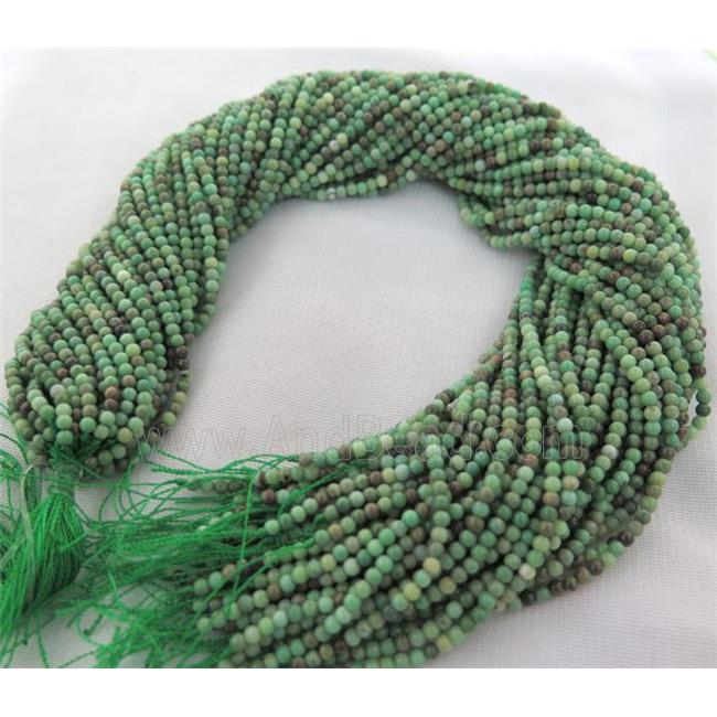 tiny Green Grass Agate beads, round