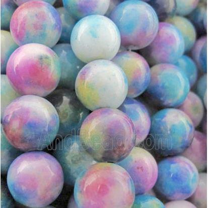 round Irisated Jade beds