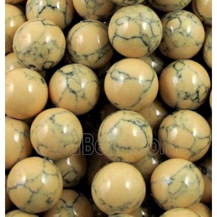 round yellow turquiose beads, synthetic