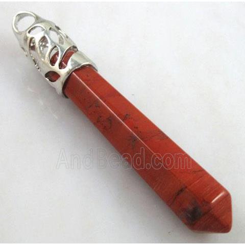 Red Jasper gemstone pendant, stick, point