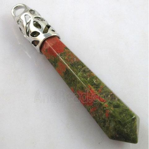 Unakite Stone pendant, stick, point