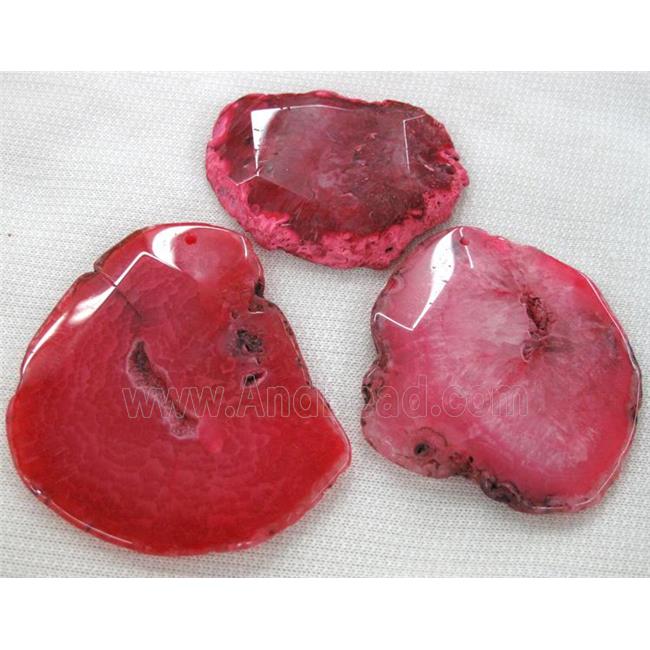Natural agate stone slab pendant