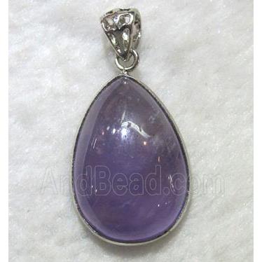 purple Chalcedony teardrop pendant
