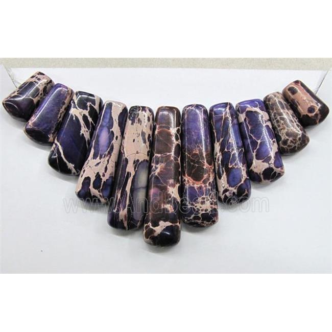 Purple Imperial Jasper Stick Pendant For Necklace