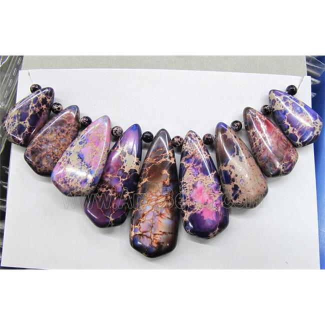 Purple Imperial Jasper Teardrop Pendant For Necklace
