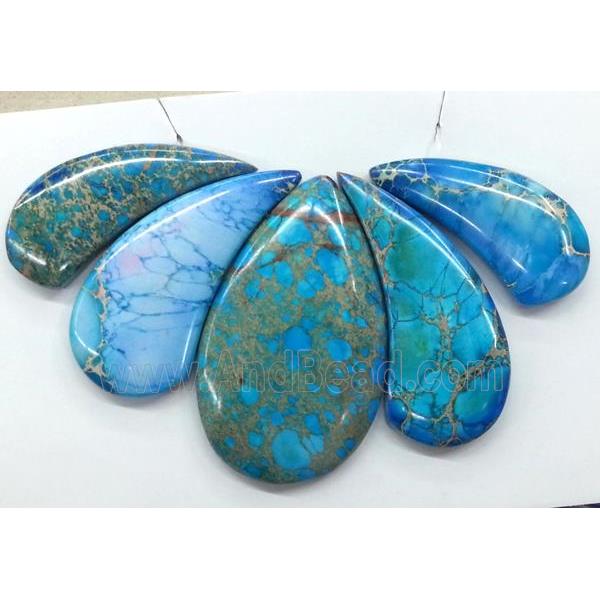 Blue Imperial Jasper Teardrop Pendant
