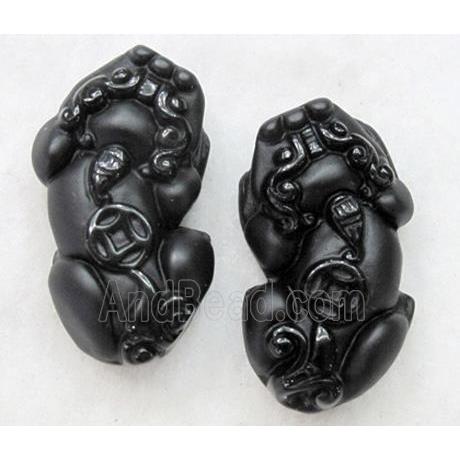 Natural Black Obsidian Pixiu Pendant