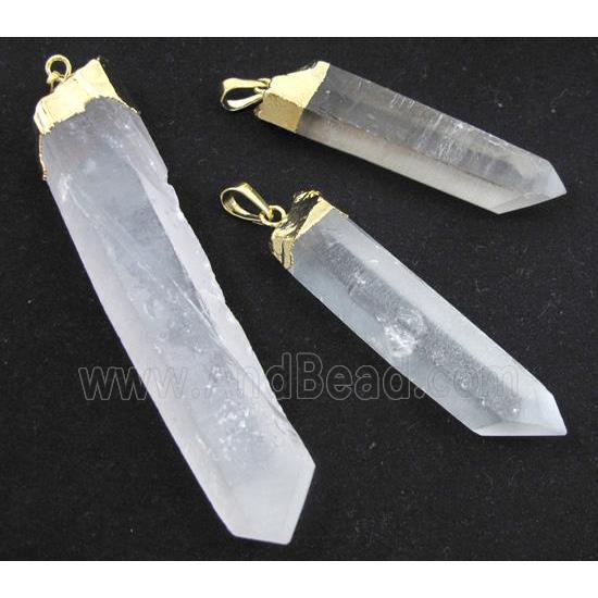 clear quartz pendant, freeform