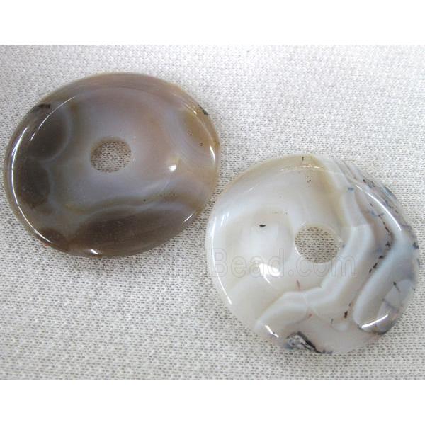 Heihua Agate donut pendant