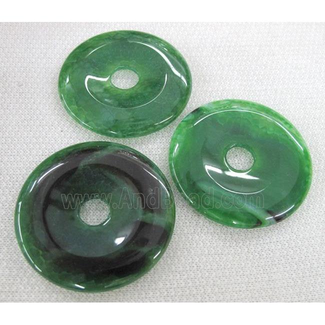 agate pendants, donut, green