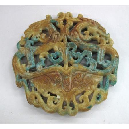 mixed Chinese Henan Jade pendants, carved