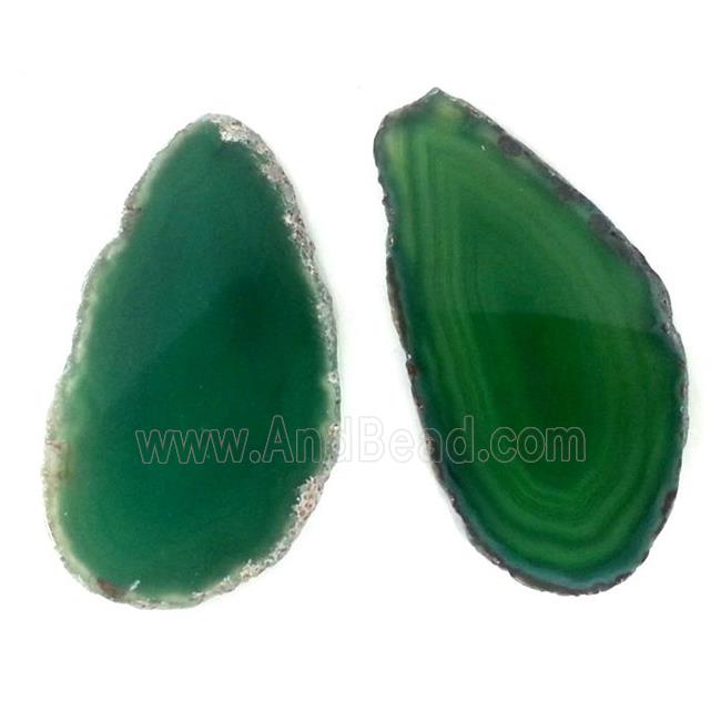 agate pendant, freeform slab, green