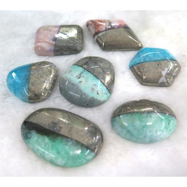 pyrite cabochon, mixed shaped