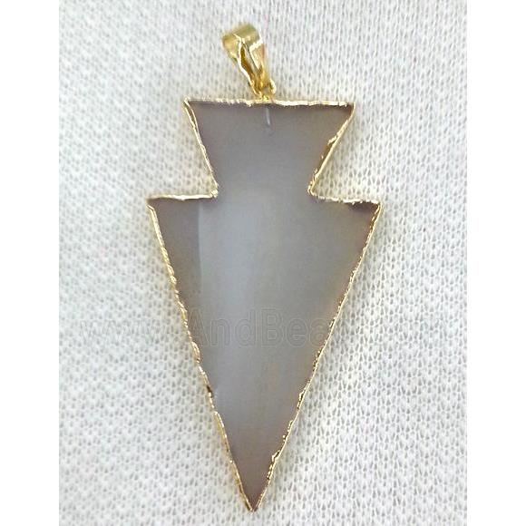 gray Agate arrowhead pendant