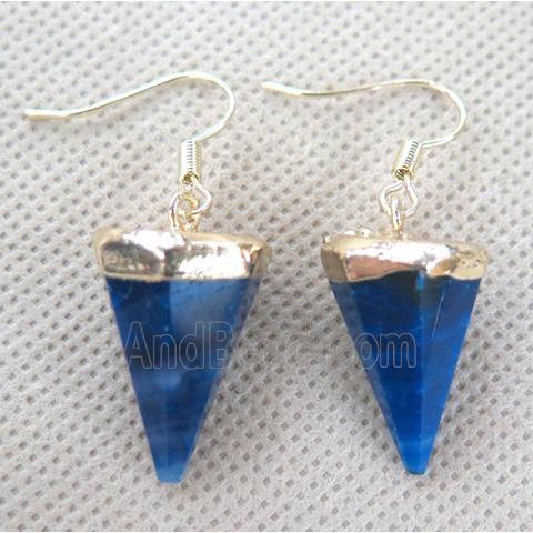 agate earring, diamond, blue