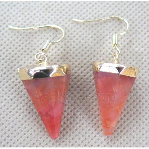 agate earring, diamond, orange