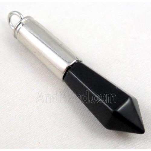 black onyx bullet pendant
