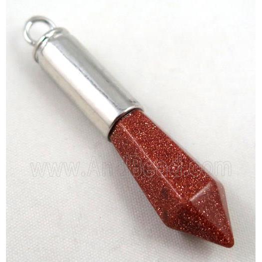 Gold sandStone bullet pendant