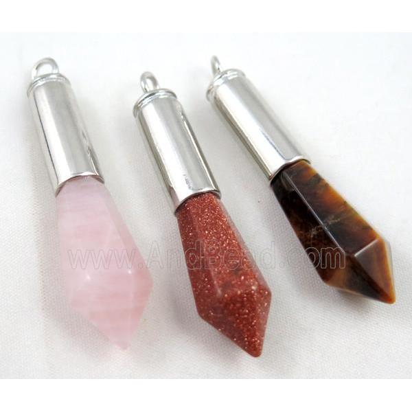 mixed gemstone bullet pendant