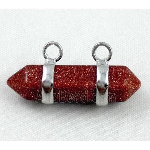 gold sandstone pendant with 2-holes, bullet
