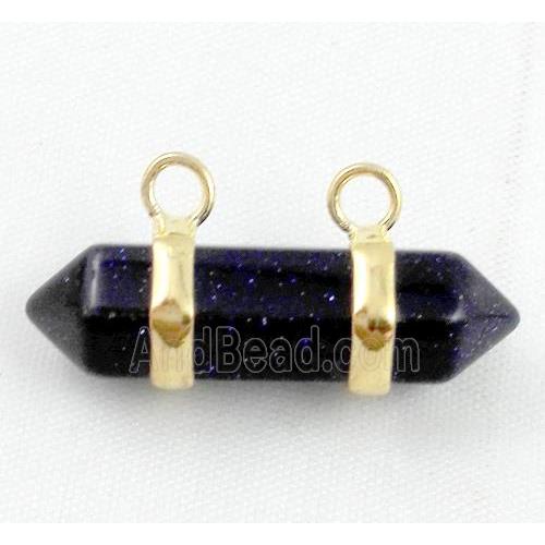 Blue SandStone pendant with 2-holes, bullet