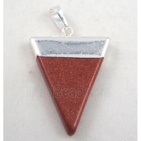gold sandstone pendant, triangle