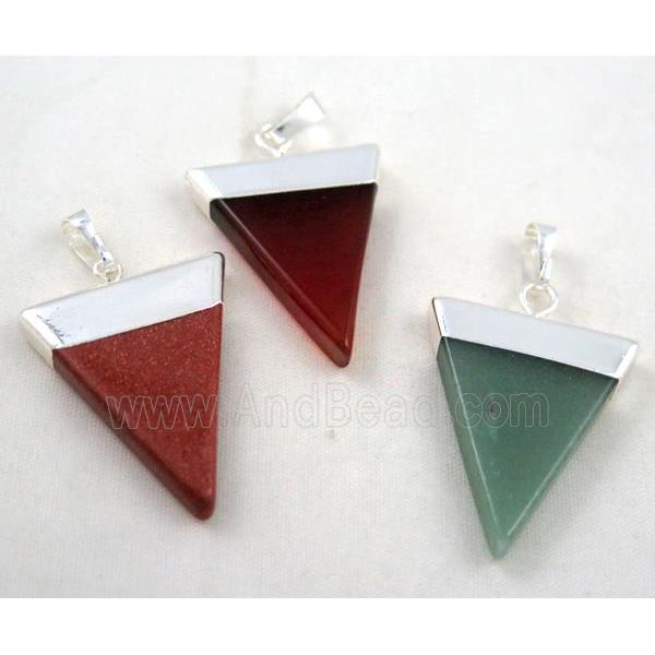 mixed gemstone pendant, triangle