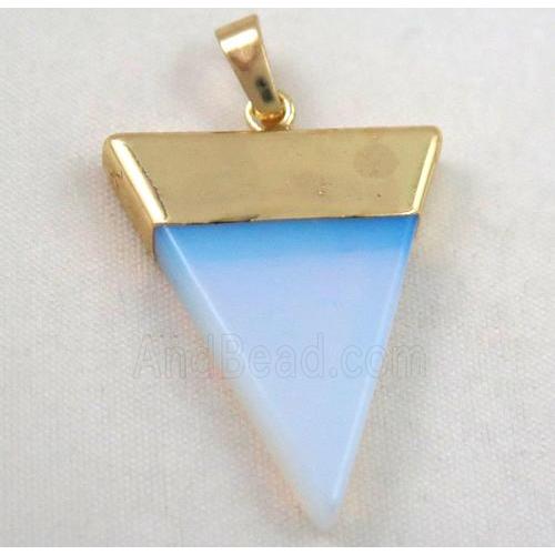 white opalite pendant, triangle