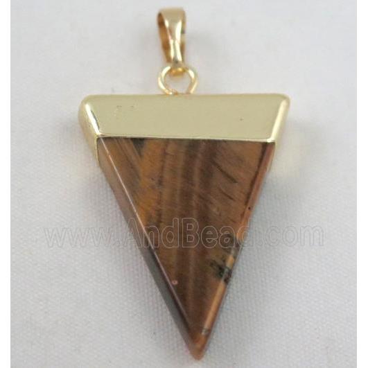 tiger eye stone pendant, triangle