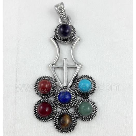 mixed gemstone pendant