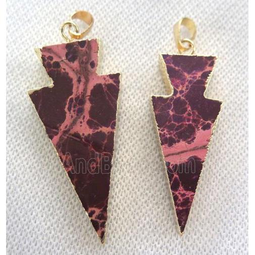 Sea Sediment pendant, arrowhead, gold plated