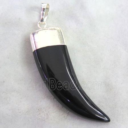 black onyx horn pendant