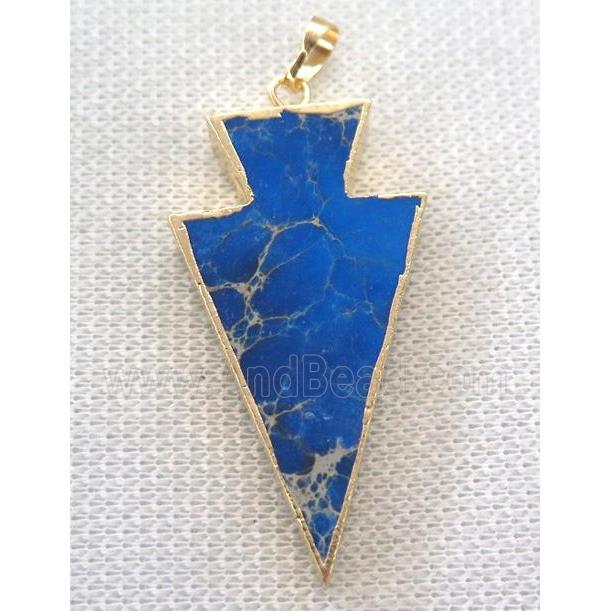 blue Sea Sediment jasper pendant, arrowhead