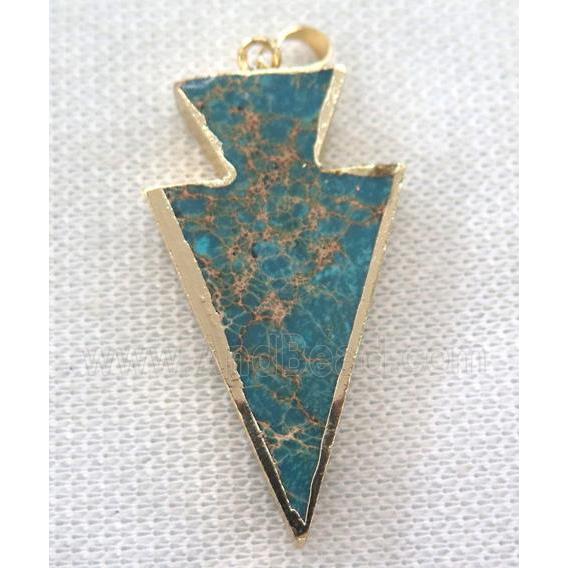 blue Sea Sediment jasper pendant, arrowhead