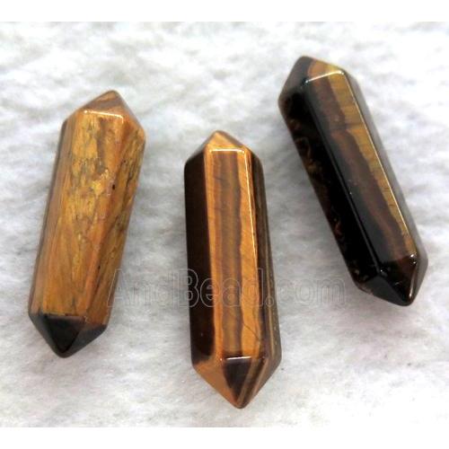 tiger eye stone bullet charm, yellow, no-hole