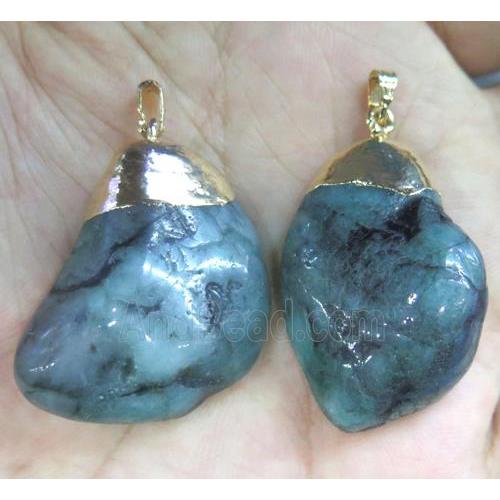 emerald pendant, freeform