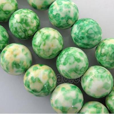 rainforest stone beads, green, stability, round