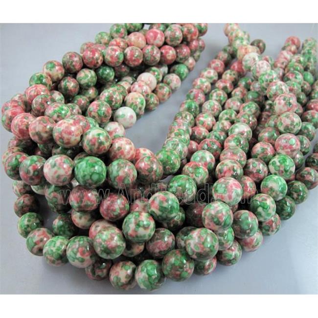 rainforest jasper beads, stability, round, pink