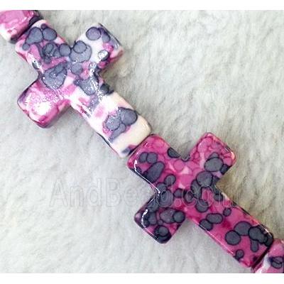 Rain colored stone bead, stability, cross