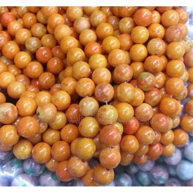 orange Rainforest beads, round, stability